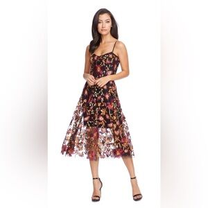 Dress The Population Uma Plumeria Embroidery Dress